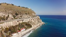 Aerial view of Calabrian cliff in Summer