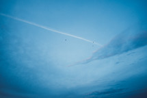 plane contrail in the sky 