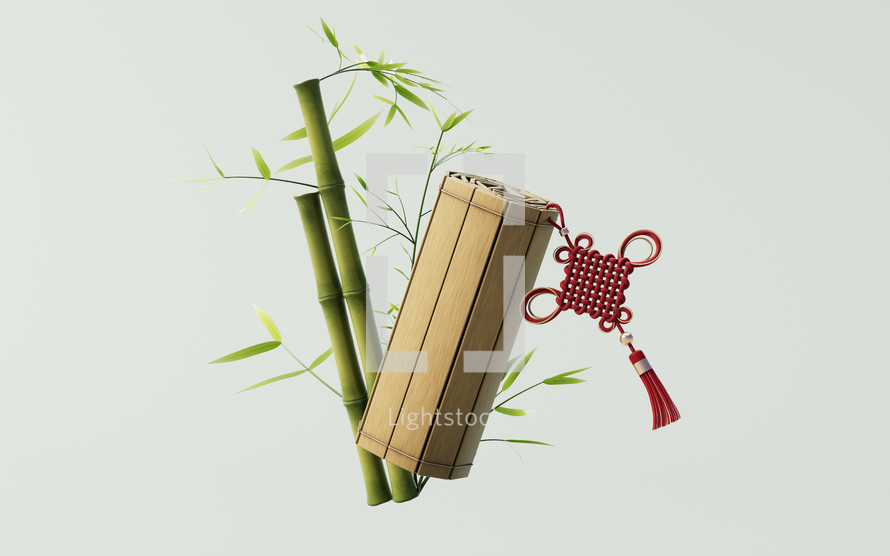 Retro Chinese ancient bamboo slip, 3d rendering.