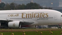 Emirates airlines commercial airplane.