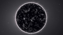 Close up of a cooled down star, a black dwarf in outer space	