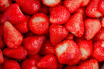 red strawberries background 