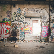 graffiti on buildings in Berlin 