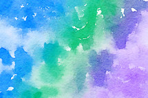 blue, green, purple, watercolor background 
