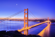 Golden Gate Bridge at dawn, San Francisco, California, USA.