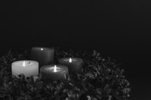 Black and white advent wreath