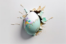 A decorated and cracked Easter Egg