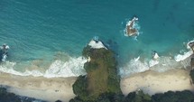 aerial view over Cathedral Cove 