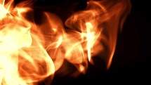 Flames on black background. Filmed is slow motion 1000 fps.