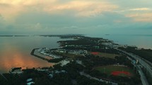 Aerial of Florida Keys at Sundown - Florida