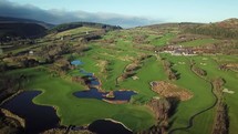 Aerial Pan from Dun Laoghaire Golf Club to Bray Head, County Wicklow, Ireland