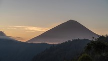 Mount Agung Volcano in Bali Indonesia Morning Time Lapse