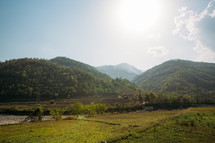 rural landscape of mountains in Myanmar