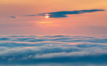 Cadillac Mountain Sunrise Over Clouds.