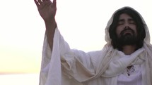 Jesus with raised hands 