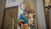 Statue of the Madonna with child baby Jesus