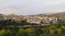 Panoramic view of Ragusa Ibla city in Sicily, Italy at sunset