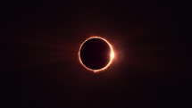 Total Solar Eclipse fire ring corona from space, Wide shot