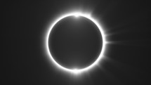 Halo of light during Total Solar Eclipse alignment of sun, moon and earth. Seamless Loop