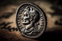 A Denarius coin featuring Tiberius Caesar — Give to Caesar what belongs to Caesar – and to God what belongs to God (Matthew 22:15-21)
