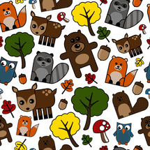 woodland creatures pattern 