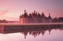 Chateau Chambord at dusk, loire valley, France- editorial use only