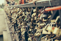 love locks on a fence in Paris 