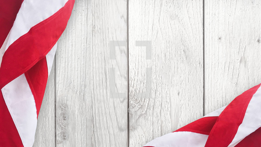 American flag on a wood background 