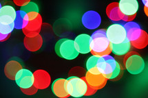 bokeh multi colored Christmas lights 