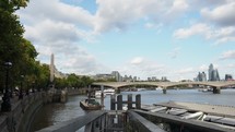 LONDON, UK - CIRCA OCTOBER 2022: Panoramic view of River Thames - EDITORIAL USE ONLY