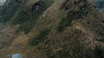 Andean Cloud Forest Mountains In Cayambe Coca National Park Near Papallacta, Ecuador. Aerial Tilt-up Shot