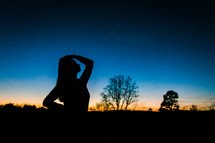silhouette of a young woman 