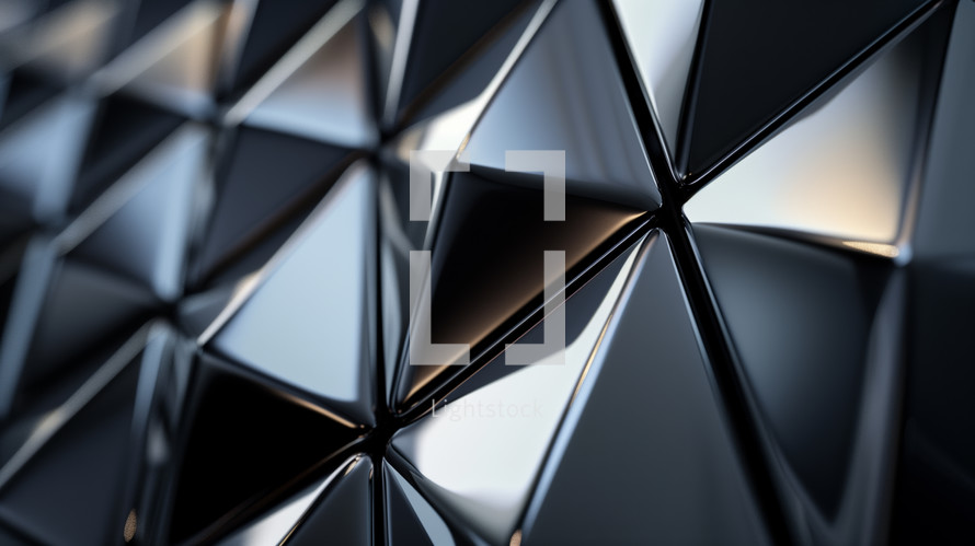 AI Image. Futuristic geometric wall pattern consisting of 3D triangular prisms