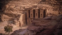 Petra Jordan Reveal of Al Dayr Monastary ancient historic location in arabia