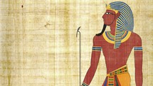 Egyptian Pharaoh on a Papyrus Background