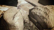 Mummy Lay Between Ancient Ruins