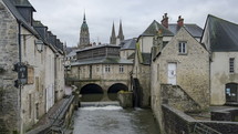controlled water flow in a waterway in Bayeux, France