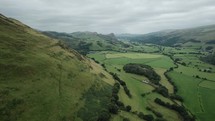4K Aerial Drone Footage Flyover English Country Landscape Hills Summer