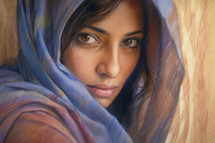 Woman of the bible sketch using colored pencil
