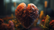 Ai Generated Image. Human Heart as flower. Digital art style. Cardiology concept