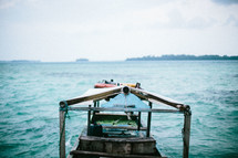 Handmade Boat in Tropical Asian Waters.