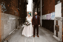 hipster bride and groom 