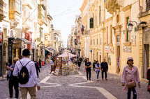 Streets of Old Town Valetta Malta 