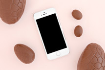 chocolate eggs and iPhone 