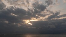 Cloudy Morning Sunrise on The Beach Ray of Light God Jesus Time Lapse