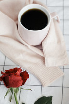 sweater, roses, sheets, linens, bed, bedding, bedspread, grid