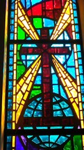 stained glass cross window 