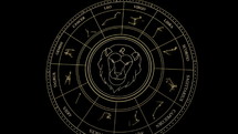 LEO Sign in the Zodiac Wheel With Star Constellations