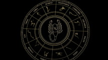 SCORPIO Sign in the Zodiac Wheel With Star Constellations