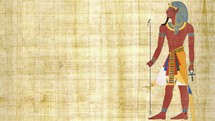 An Egyptian Pharaoh on a Papyrus Background
